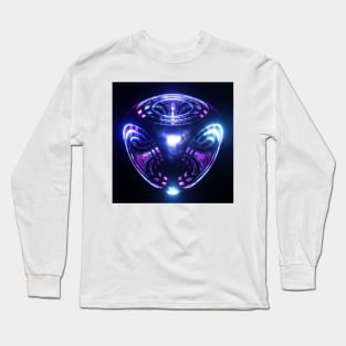 Colorful Metallic 3D Cube Design Long Sleeve T-Shirt